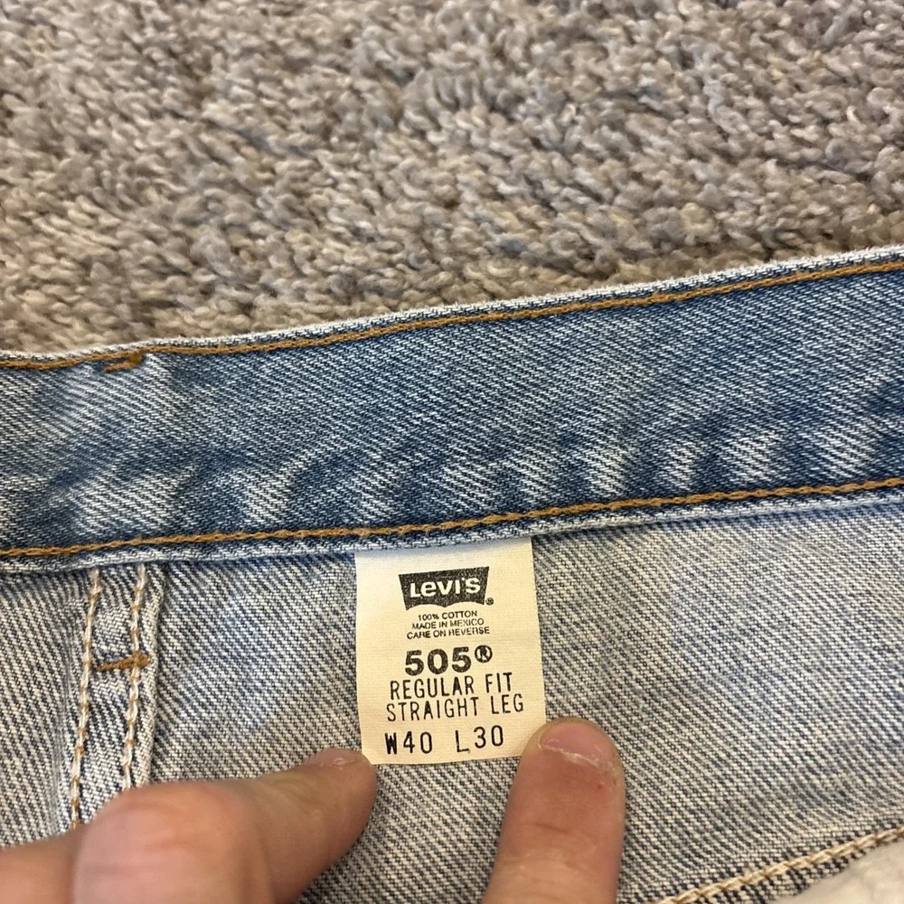 Vintage Levis Jeans Mens 40x30 Blue Denim 505 Straight Leg Paper Tag 2001 Farm